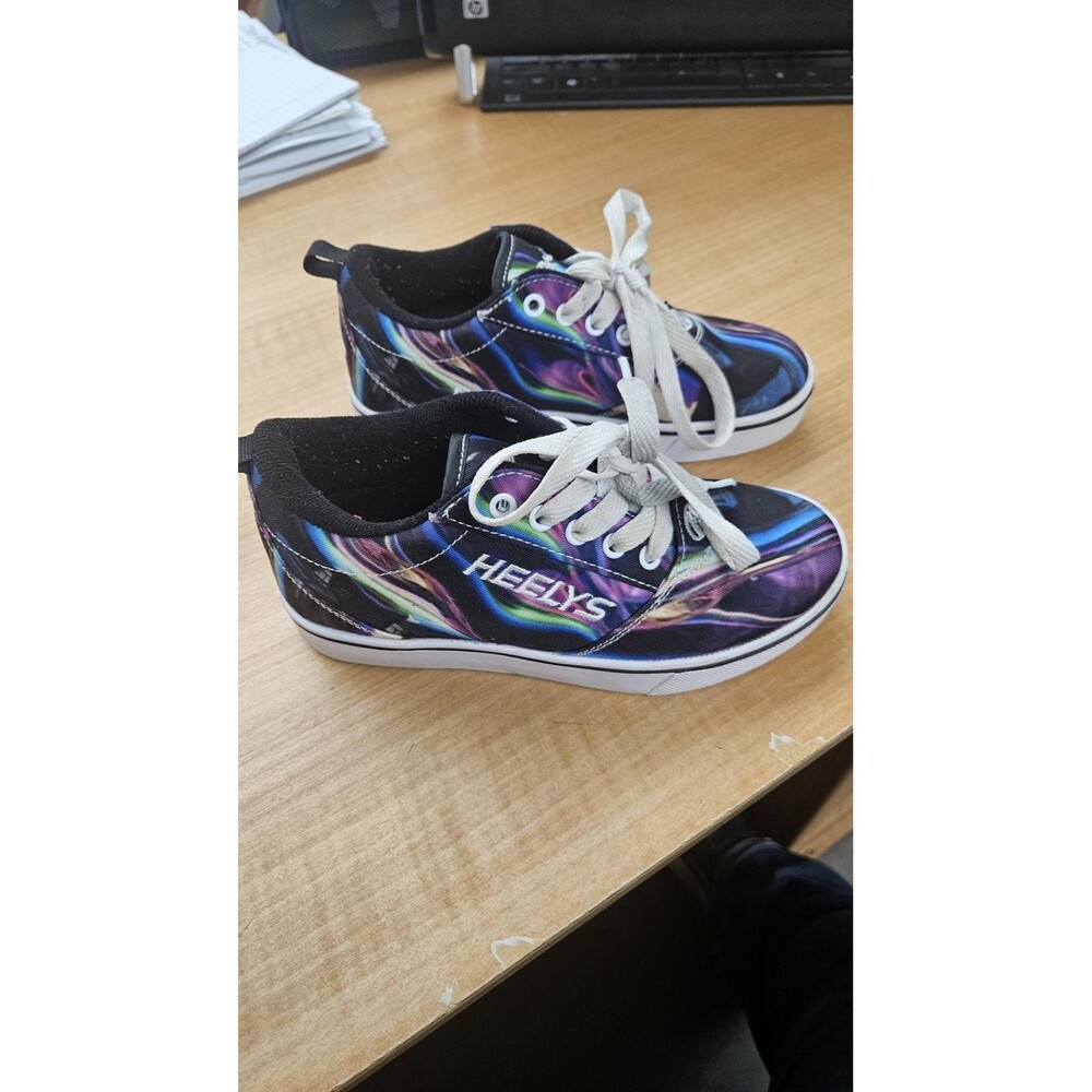 Heelys Shoes Kids Size 2 Multicolor Tie Dye Fats Style Skate Sneakers Shoes
